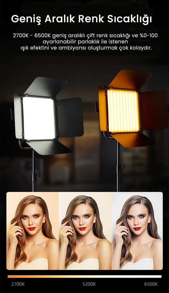 Gdx CF-1000R RGB Panel Led Video Işığı