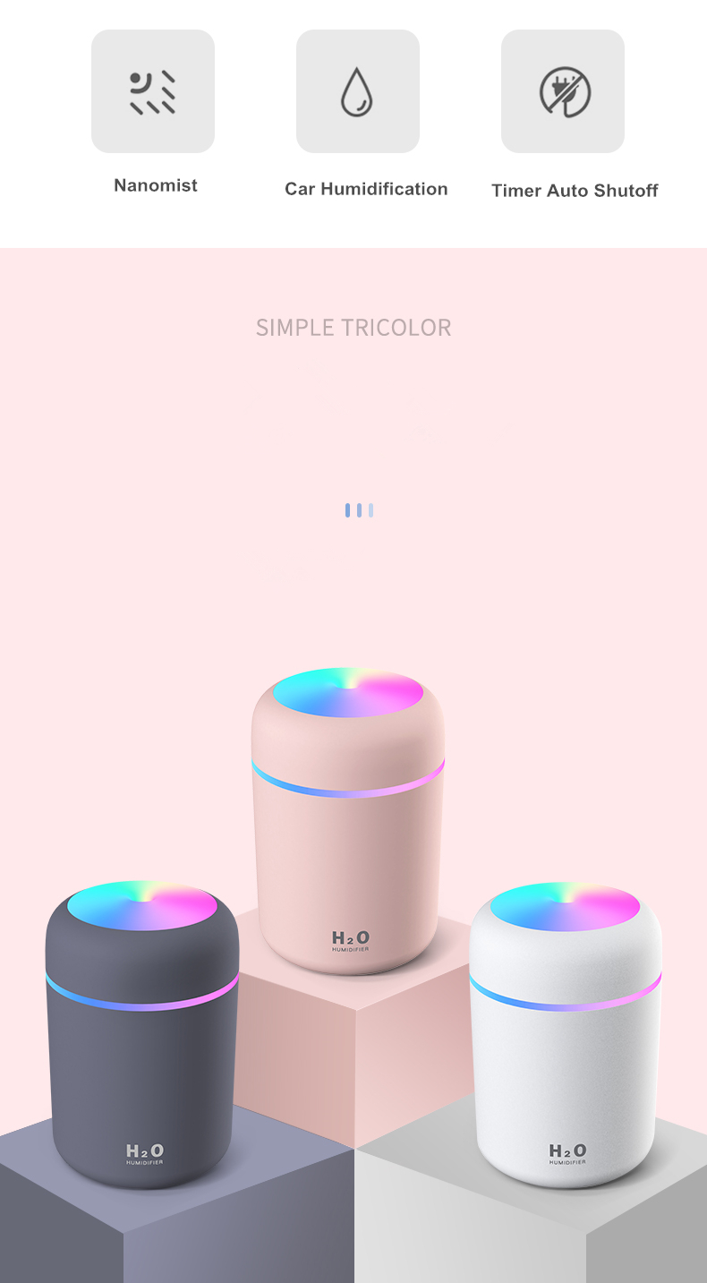 Taşınabilir 300ml nemlendirici USB ultrasonik Dazzle bardak hava difüzörü serin Mist Maker hava nemlendirici arıtma