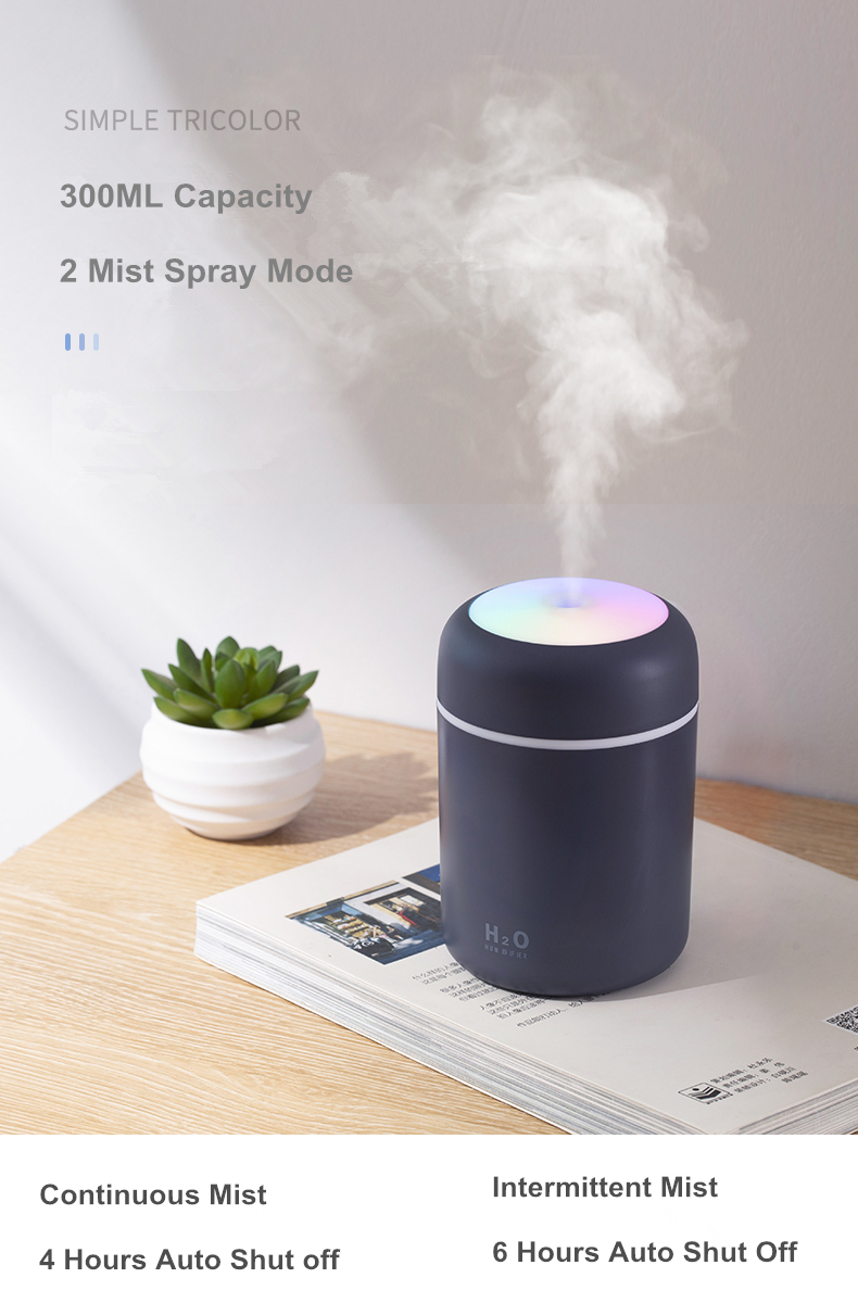 Taşınabilir 300ml nemlendirici USB ultrasonik Dazzle bardak hava difüzörü serin Mist Maker hava nemlendirici arıtma