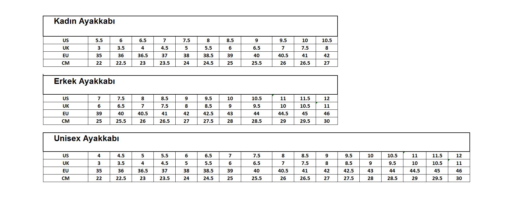 VANS BEDEN TABLOSU