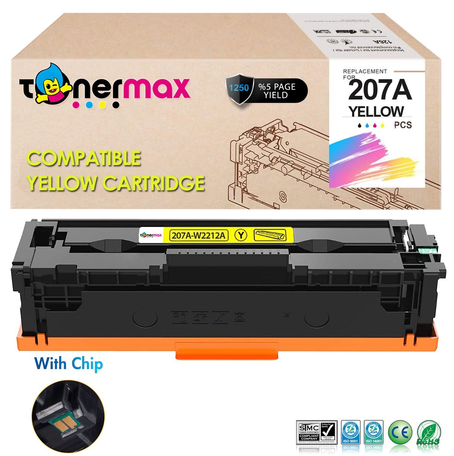 Hp 207A W2212A Muadil Toner Sarı - Çipli/ Laserjet M255 / M282 / M283