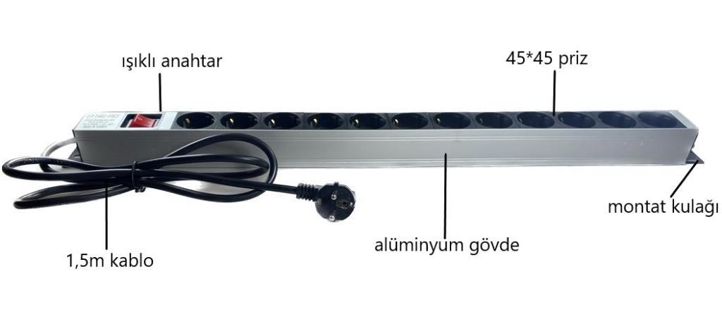 GRUP-PRİZ-BÜROTİK-ALÜMİNYUM-12'Lİ-ANAHTARLI