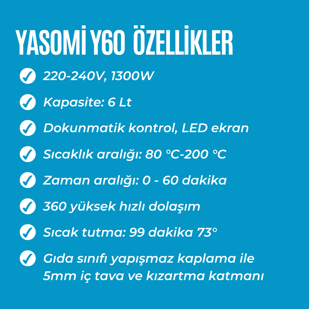 Yasomi Camlı Fritöz Siyah