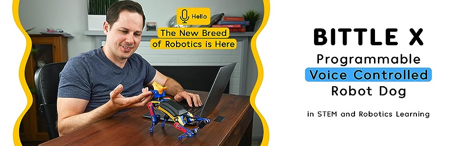 Programlanabilir ses kontrollü Petoi Bittle X robot köpek programı robotik kiti ile mühendis oyunu