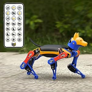 uzaktan kumanda siyah+sarı+mavi+kırmızı programlanabilir açık kaynak Petoi Bittle X robot köpek