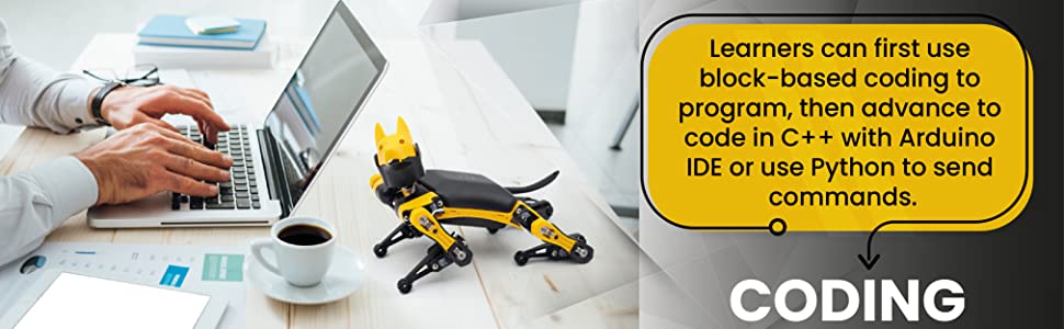 Dört ayaklı DIY robotik robot kiti robo köpek programlanabilir kodlama programlama açık kaynak ai geek çocuklar