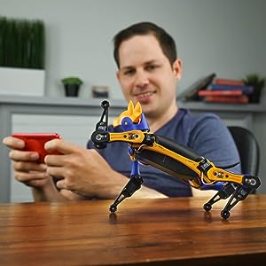 male user control blue+yellow+black open source bittle robot dog stem kit with mobile app