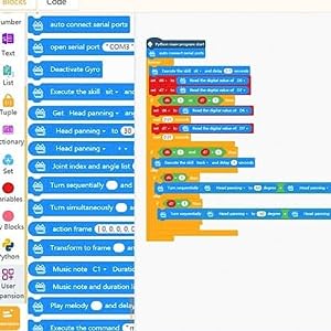 drag and drop block-based Petoi coding blocks scratch coding for Bittle x robot dog