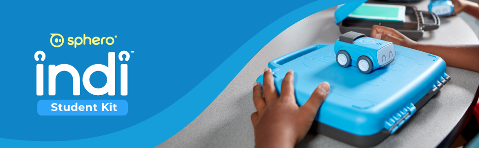 Coding robot for early learners with durable storage case.