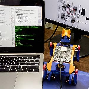 c++ dilinde Petoi siyah+sarı+mavi+kırmızı Bittle X robot köpek robotik kiti ile programlamak için arduino ide kullanın