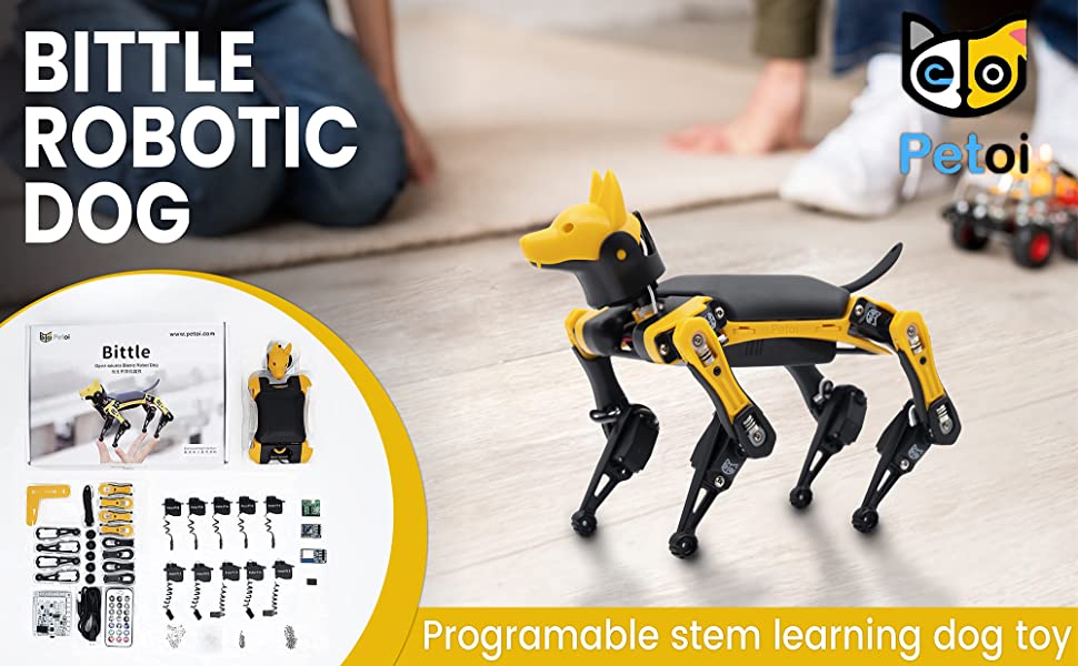 Dört ayaklı DIY robotik robot kiti robo köpek programlanabilir kodlama programlama açık kaynak ai geek çocuklar