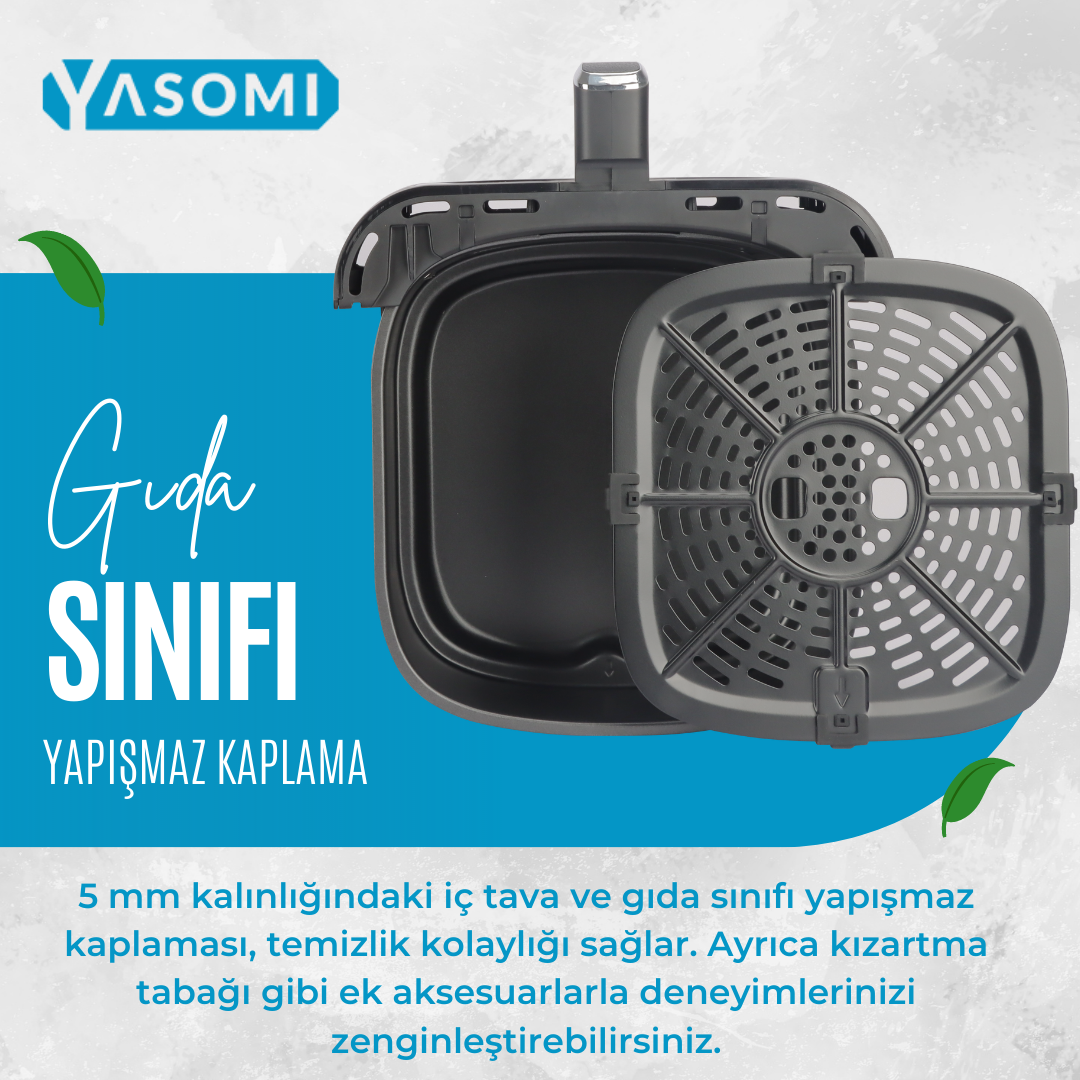 Yasomi Camlı Fritöz Siyah