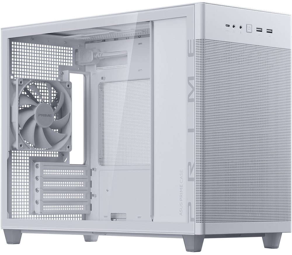 ASUS Prime AP201 Tempered Glass MicroATX Case White Edition