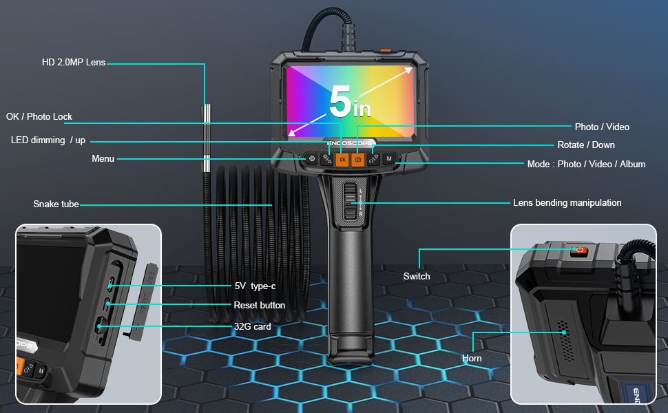 Işıkla Eklemli Borescope