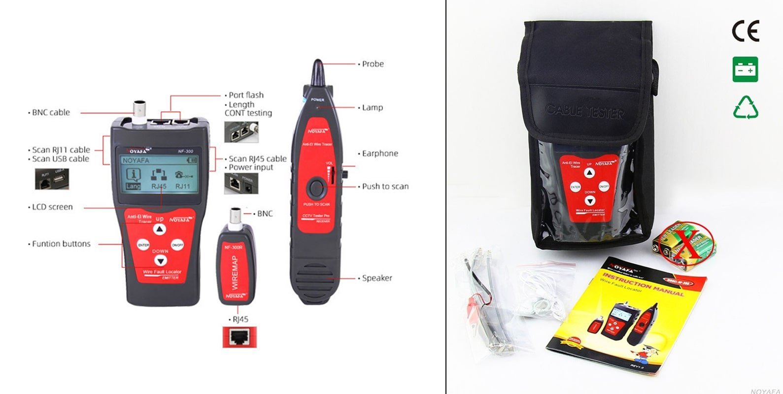 Noyafa NF-300 Network Koaksiyel Kablo Test Cihazı