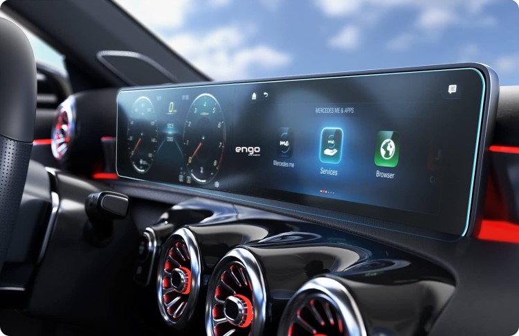 Engo Mercedes A200 Ekran Koruyucu Navigasyon Dijital Ekran V177 Şeffaf Nano