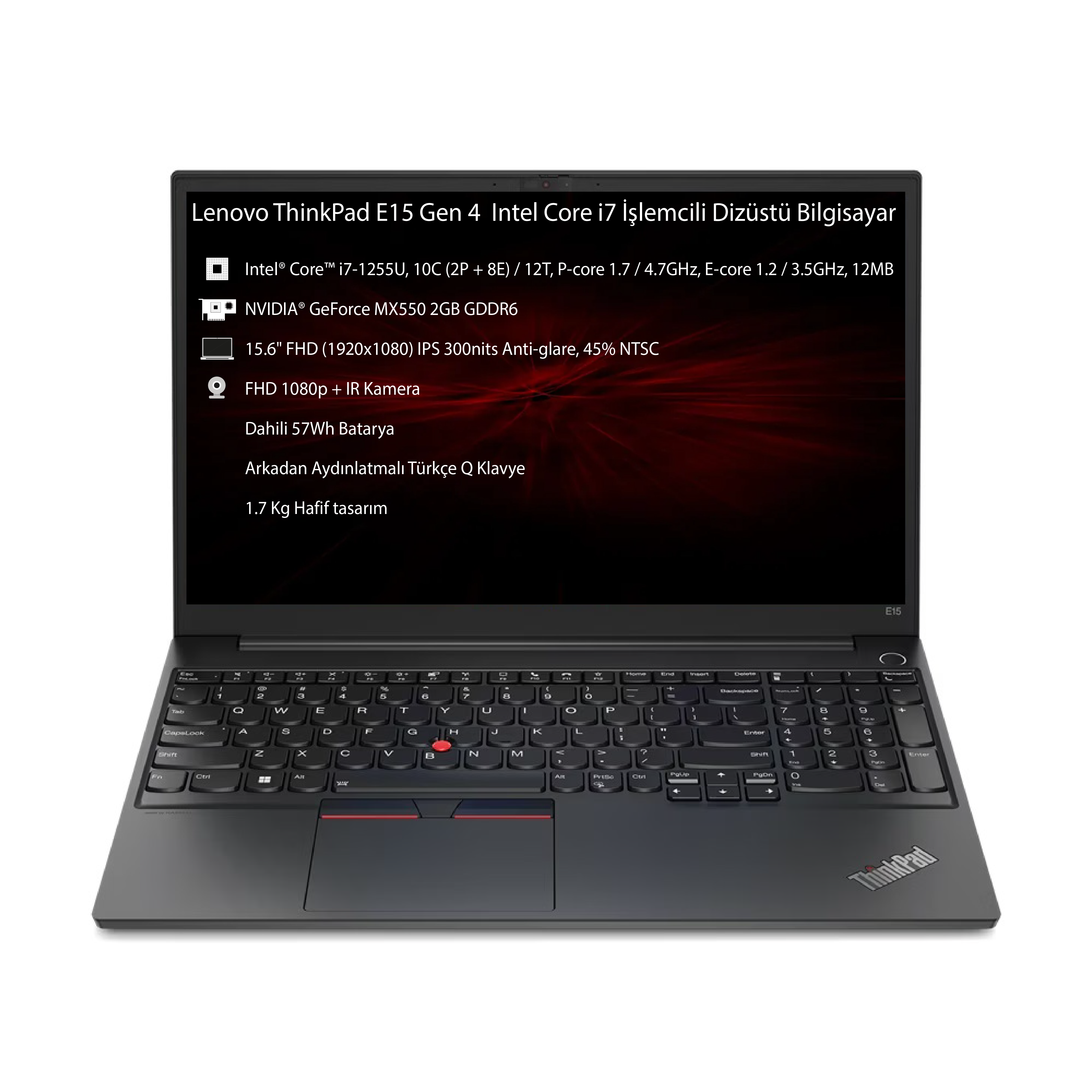 Lenovo Thinkpad E15 Gen4 Intel Core I7 1255U 40 GB 512 GB Fiyatı
