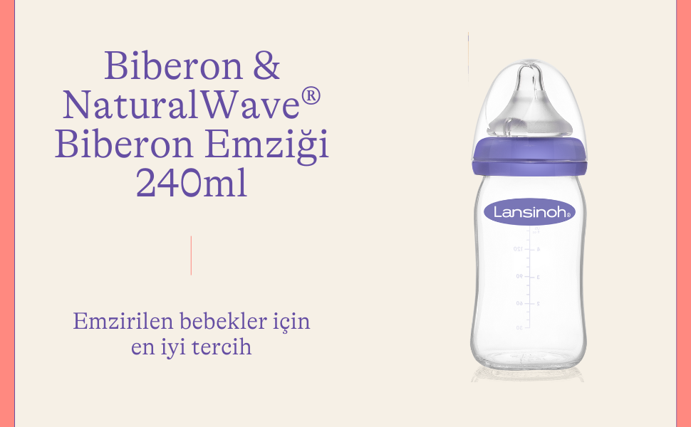 BIBERON NATURAL WAVE B.ANCHA BPA FREE 240 ML LANSINOH - BBXpress