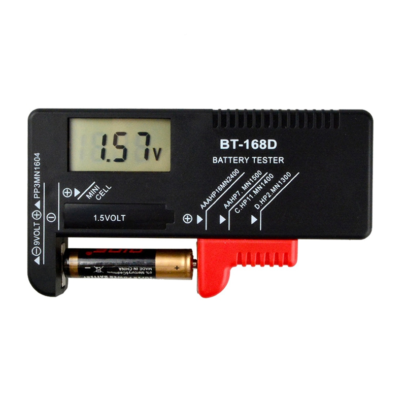 Tester Per Batterie D-FantiX BT-168 - Per AA, AAA, C, D, 9V, Pile A Bottone | Display Analogico A Colori