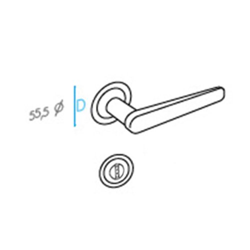 Doğanlar Asos Saten Nikel Rozetli Wc Kapı Kolu