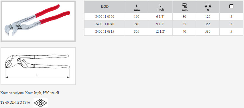 İzeltaş Üniversal Fort Pense 240 mm