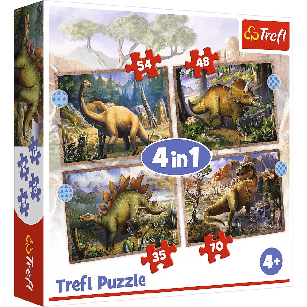 Trefl Çocuk Puzzle 34107 Cars Set Off On A Journey, Disney 35+48+54+70 Parça 4 in 1 Puzzle