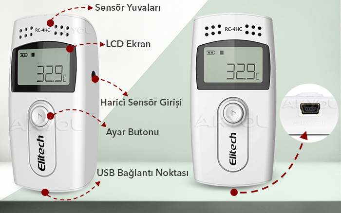 RC-4HC Mini Sıcaklık ve Nem Kayıt Cihazı Datalogger