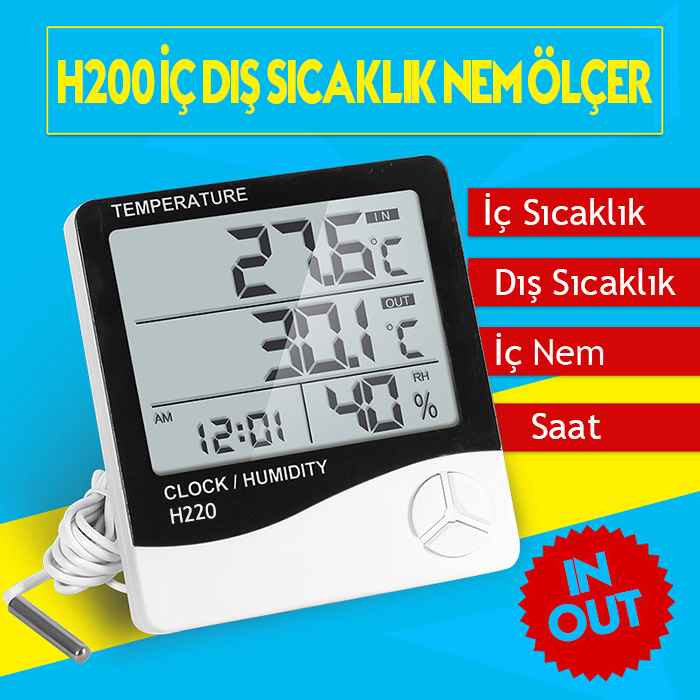 h220 iç dış sıcaklık ve nem ölçer