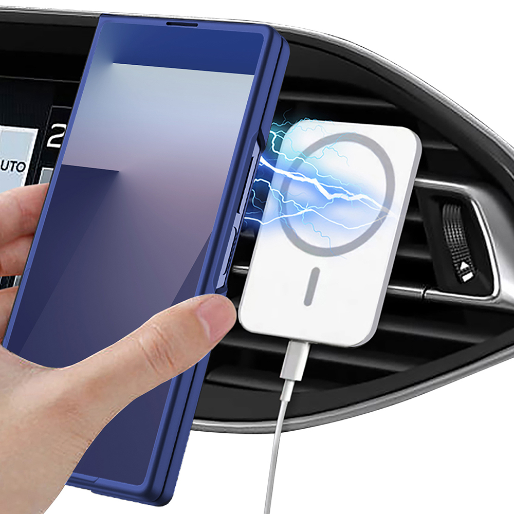 Galaxy Z Fold 7 Kılıf Wireless Şarj Özellikli Zore Kıpta M-safe Kapak - 12