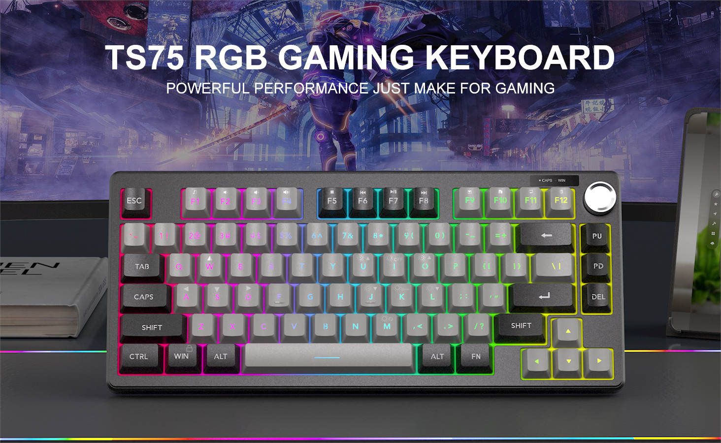 MageGee TS75 %75 Siyah 79 Tuş RGB Kablolu Membran Gaming Klavye