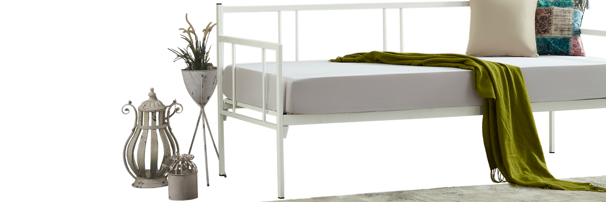 Forte Daybed Tek Kişilik Beyaz Sedir Metal Karyola