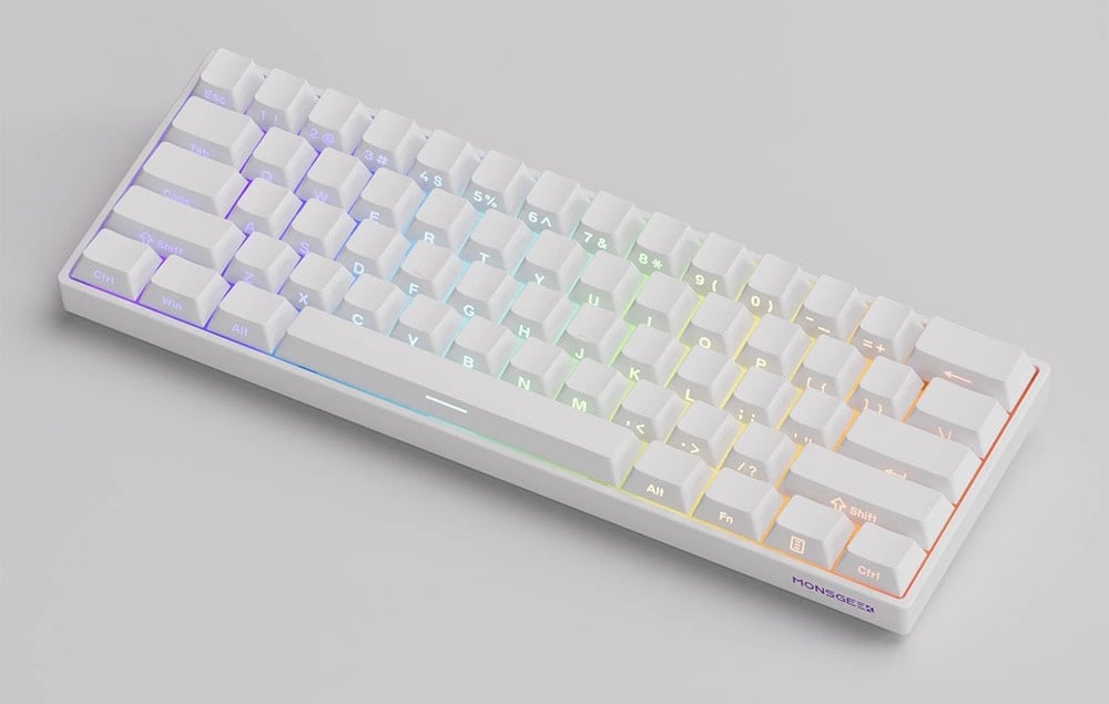 Akko Monsgeek Fun60 Pro Shine Through White Gaming Klavye H1