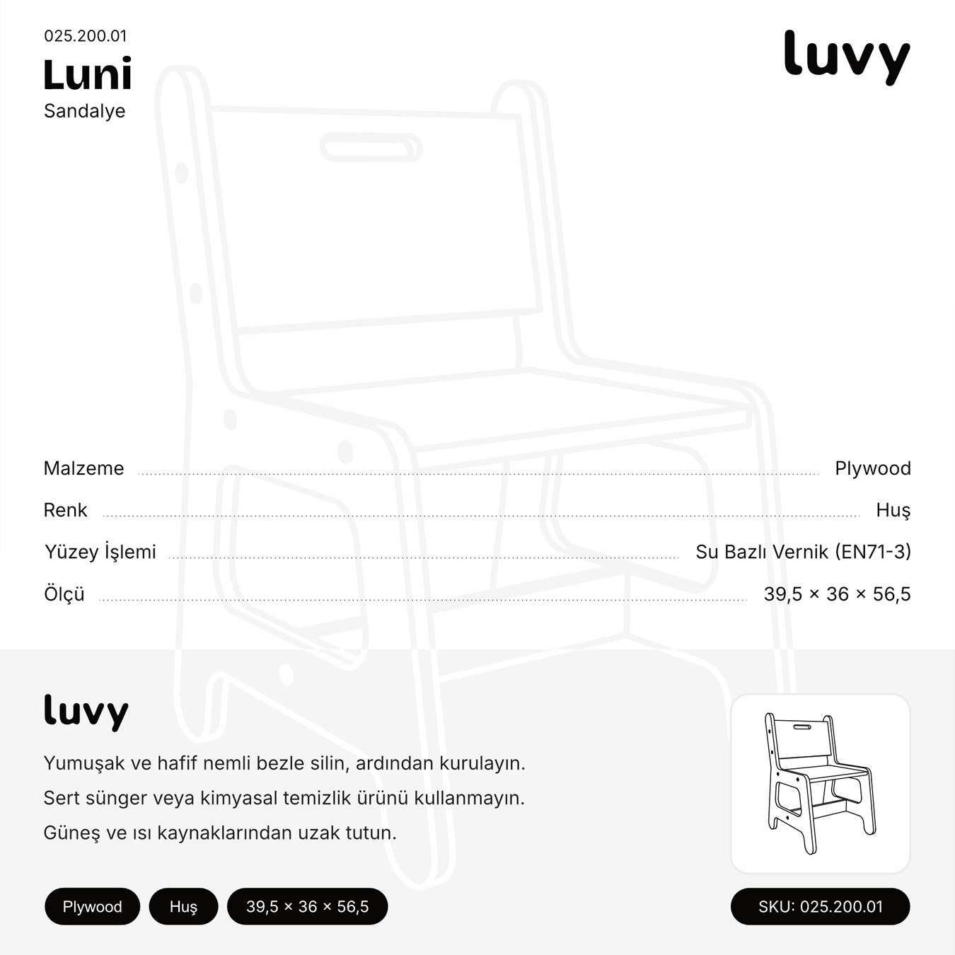 Luni Sandalye Etiket