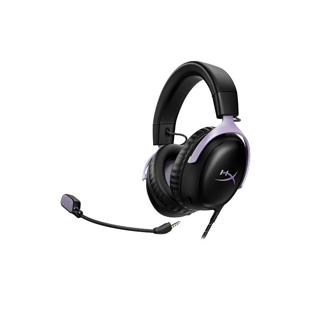 HyperX Cloud III kablolu oyuncu kulaklığı, siyah ve lavanta