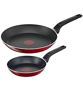 Tefal Easy Clean 2 Parça Tava Seti (20 ve 26 cm), Yapışmaz, Alüminyum, Kırmızı, B5729083