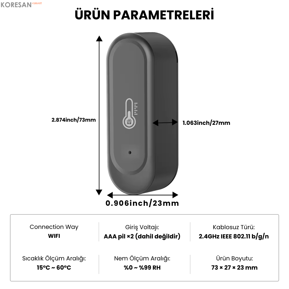 TSN-65W Tuya WiFi Akıllı Sıcaklık ve Nem Sensörü IP65