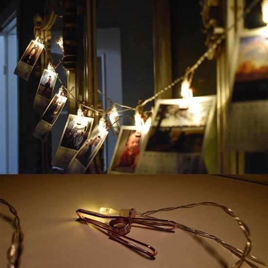 Bakır Renkli LED Işıklı Fotoğraf Mandalları