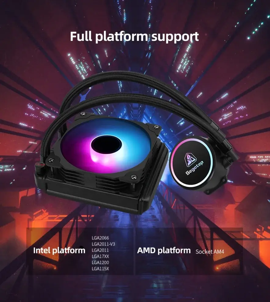 Segotep BeCool 120S ARGB Siyah Sıvı İşlemci Soğutucusu (LGA1700 Uyumlu)