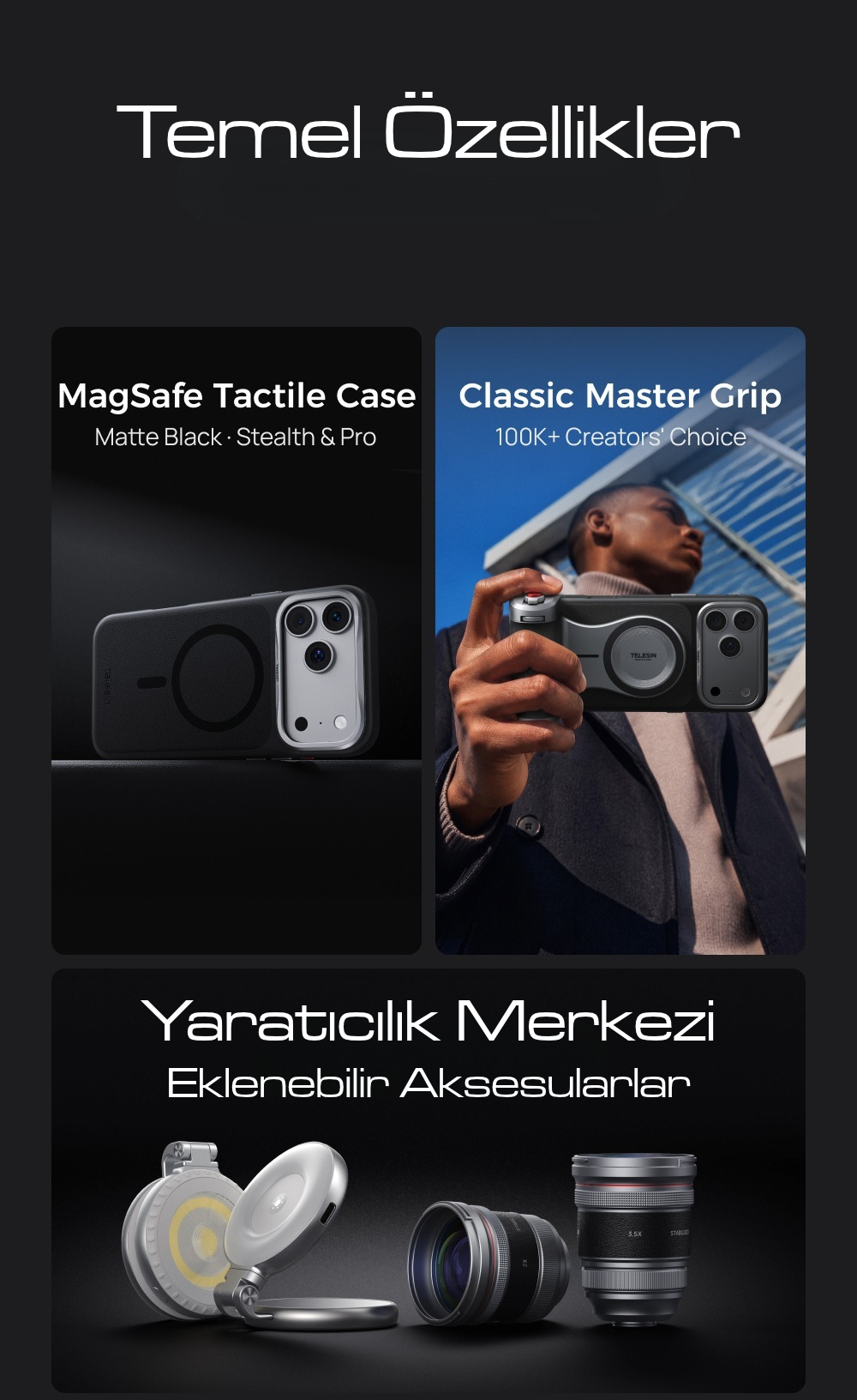 Telesin iPhone 18 Pro Master Grip (Classic)