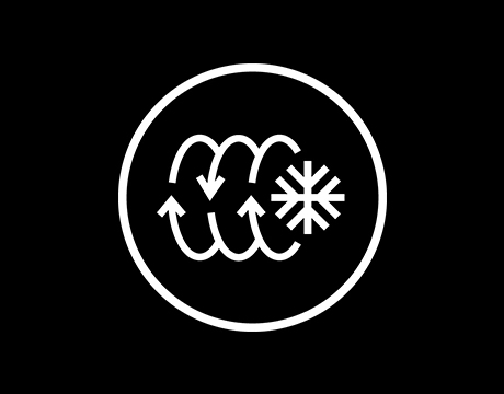 Hava akışı ve kar tanesi simgesi.