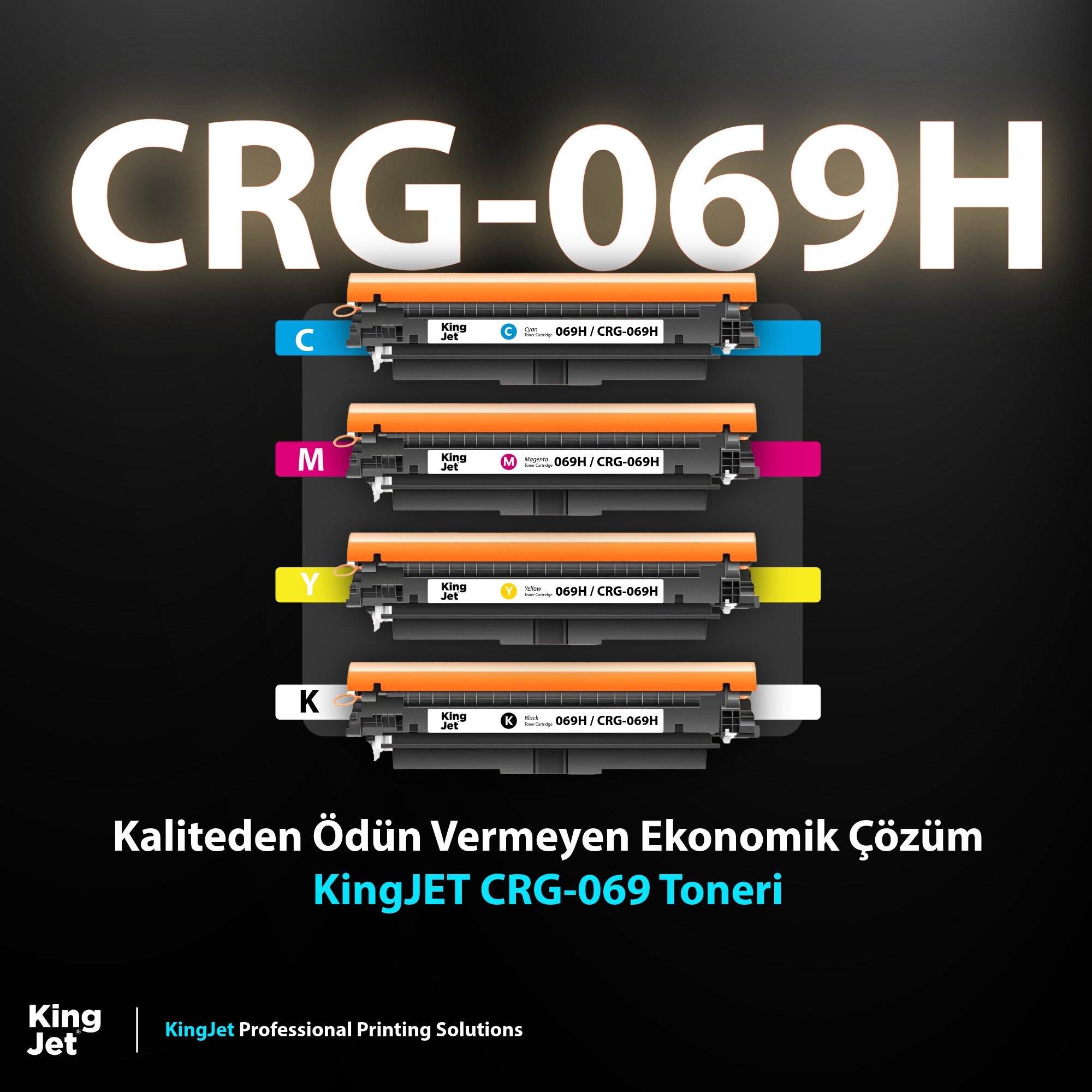 KingJET Canon CRG-069H Afişi - Yüksek Kapasite ve Tasarruf Vurgusu
