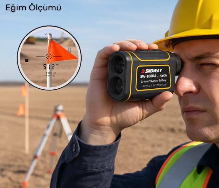 SW-1000A Profesyonel Teleskop Mesafe Ölçer Eğim Ölçümü