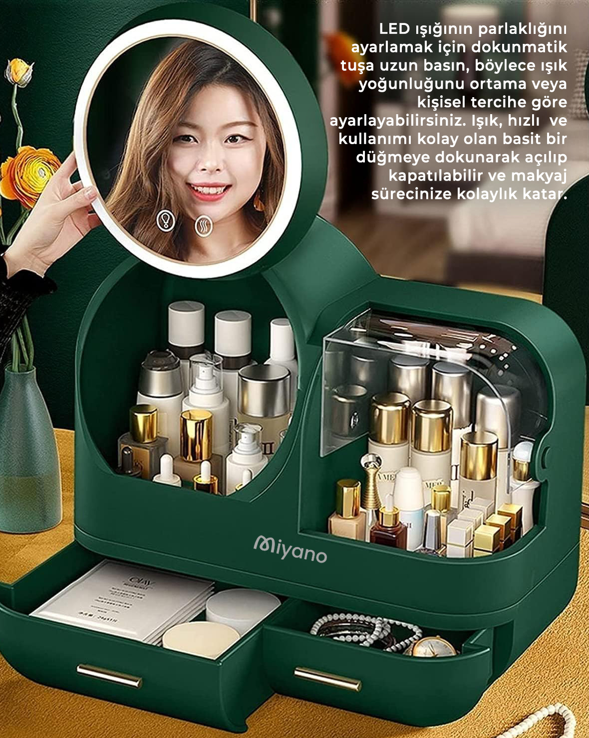Miyano S50 FAN Makyaj Organizer Seti (Yeşil)