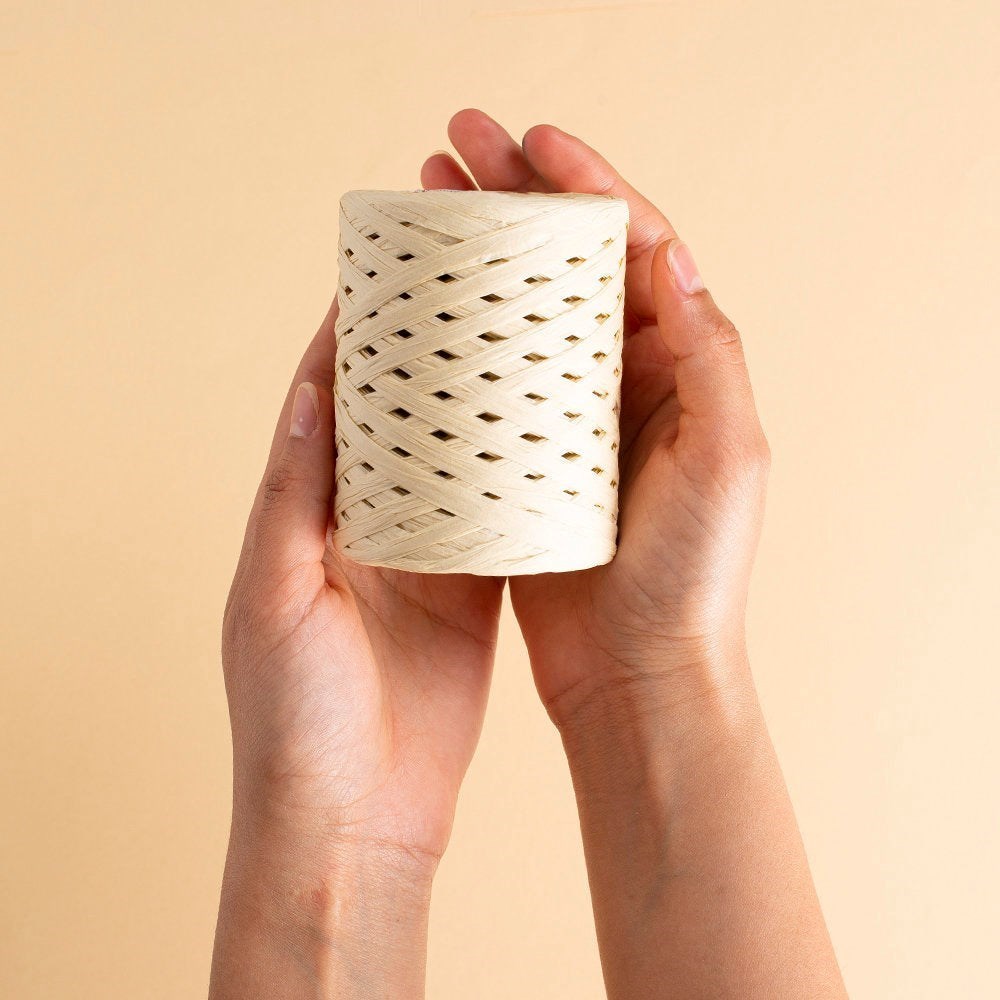 ANKAVERSE® Natural Raffia 90 gr Sarı Kağıt İp doku