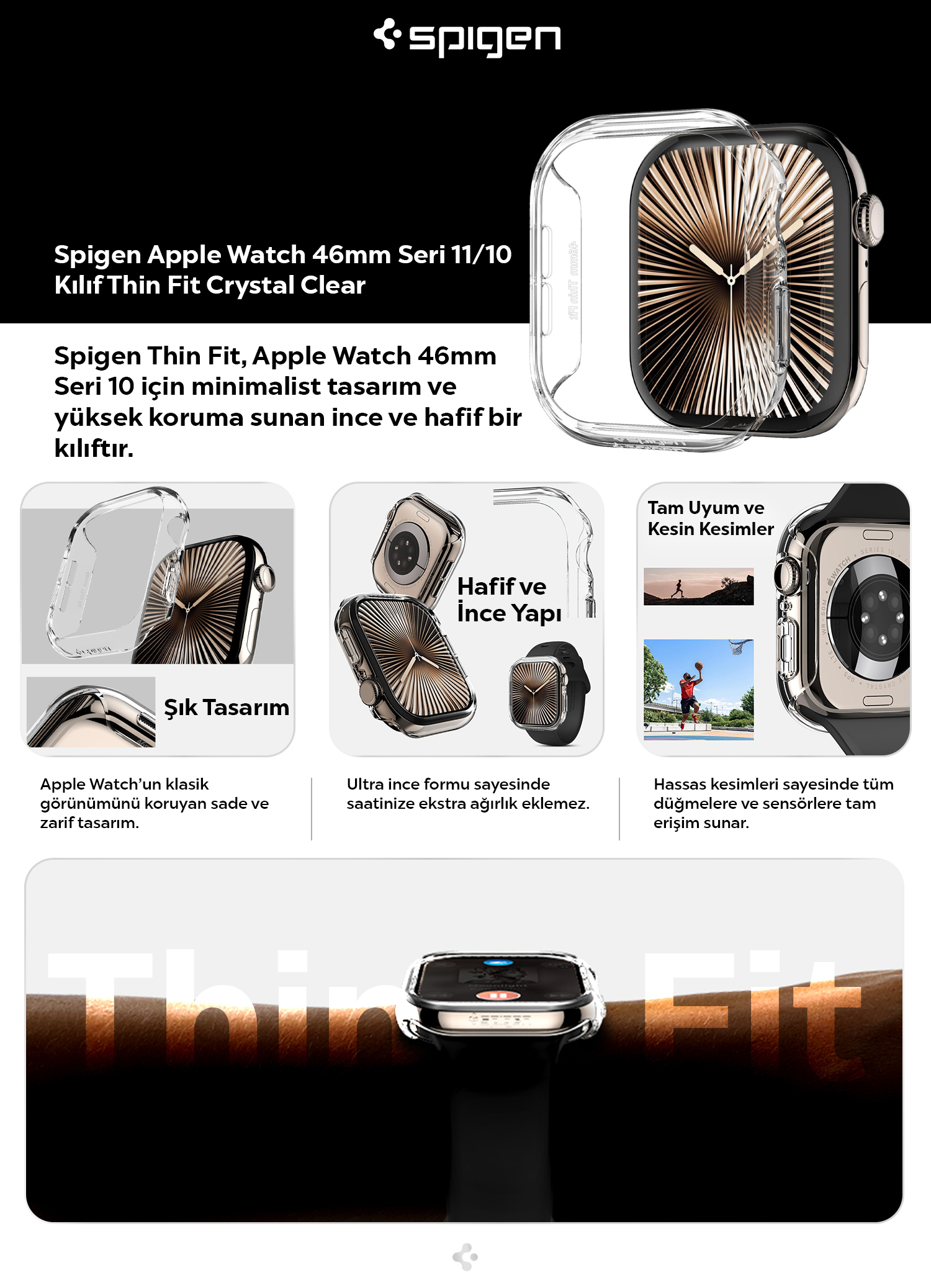 Spigen Apple Watch 46MM Seri 10 Kılıf