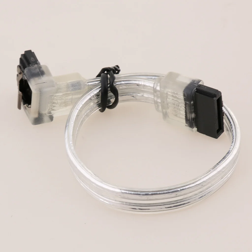 Slim SATA 3 III SATAiii 6Gbps HDD Hard Drive Data Cable Transparent Cord Lead 6 Inches