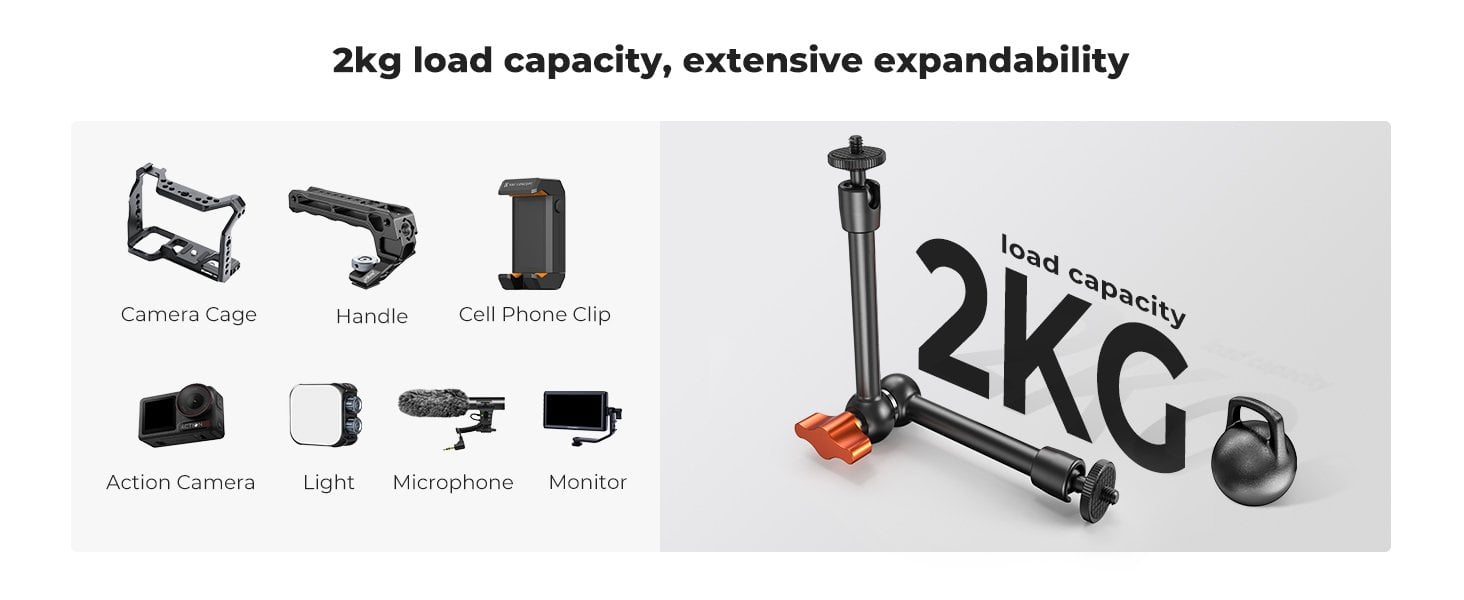 K&F Concept 9.8 Magic Arm with Super Clamp