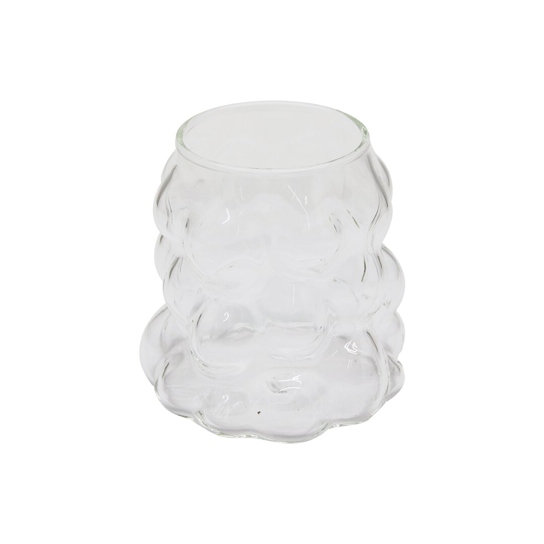 ANKAVERSE® Boncuklu Boğumlu Cam Bardak 340ml Kahve