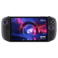 Vibrant display with cosmic theme on Lenovo Legion Go Gen 2, showing "Powered by SteamOS" logo.