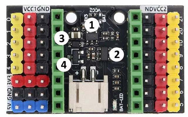 ESP32-C3 SuperMini Expansion Board bileşen yerleşimi